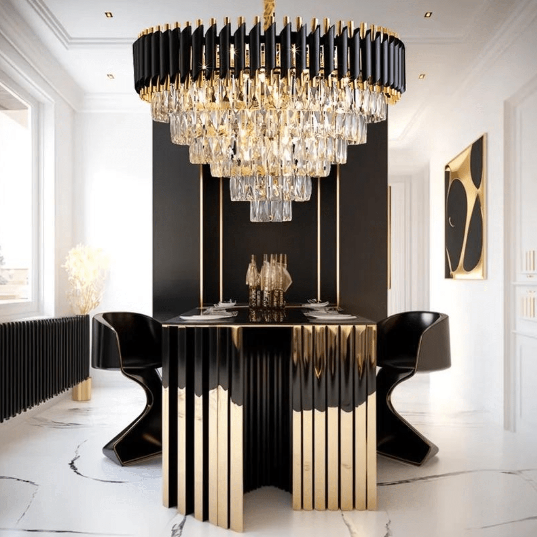 Modern Gold/Black Luxury Crystal Chandeliers